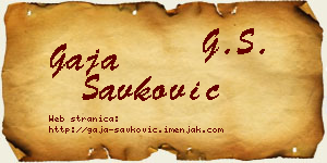 Gaja Savković vizit kartica
